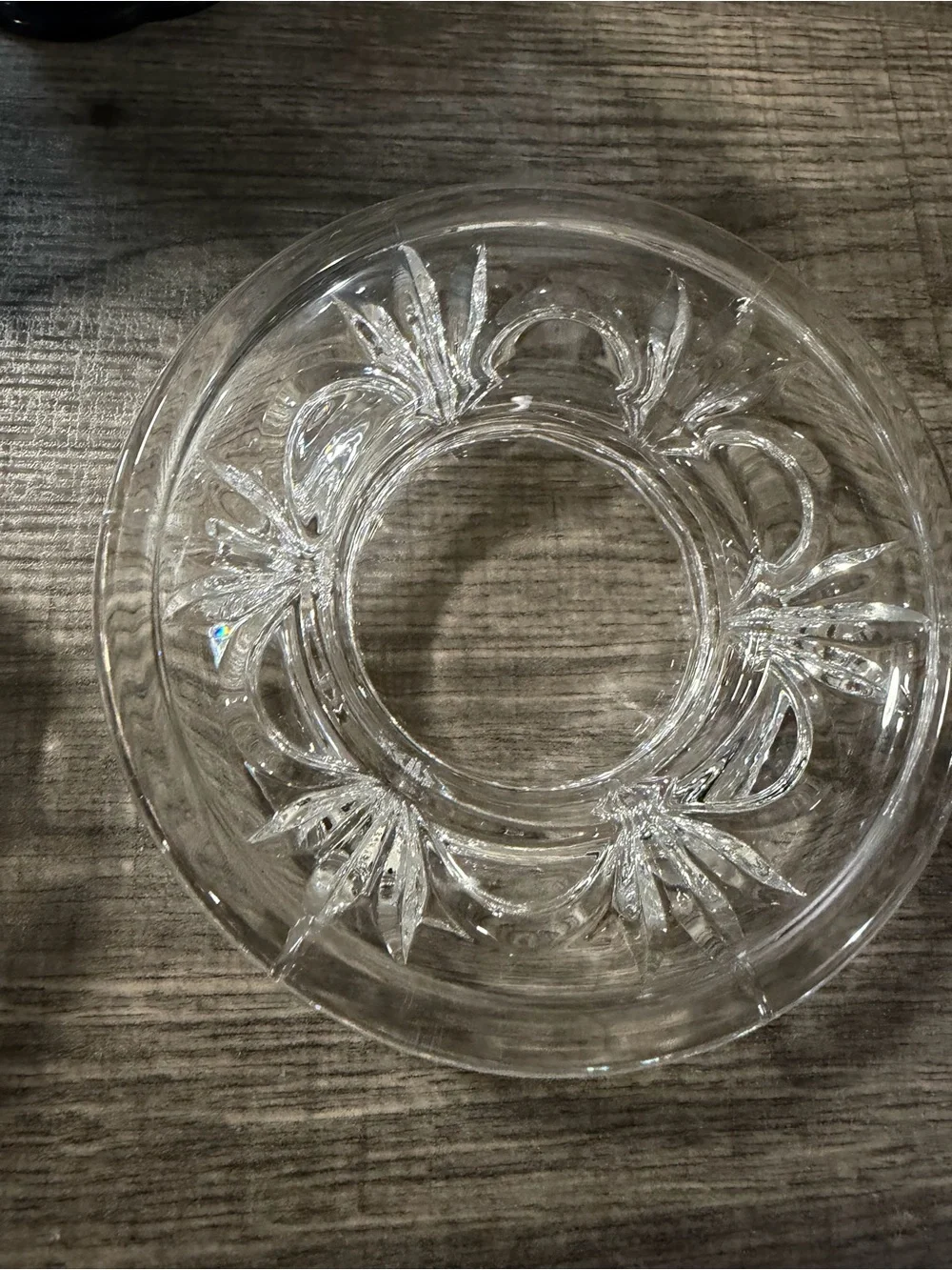 PARTYLITE #P7405 SALZBURG 24% LEAD CRYSTAL CANDLE HOLDER / 3 PC STACKABLE